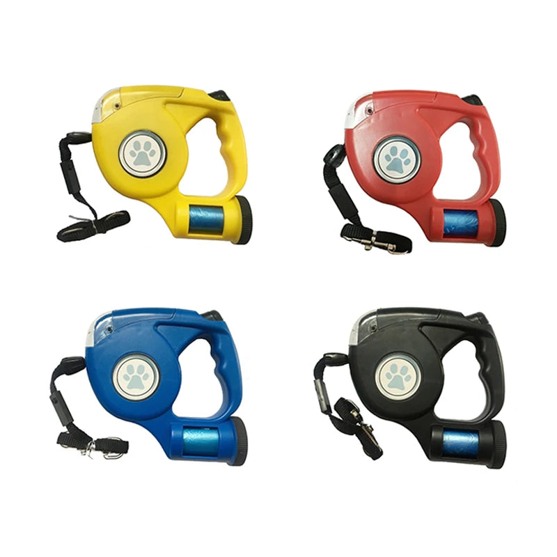 LED Dog Leash With Garbage Bag Automatic 4.5M