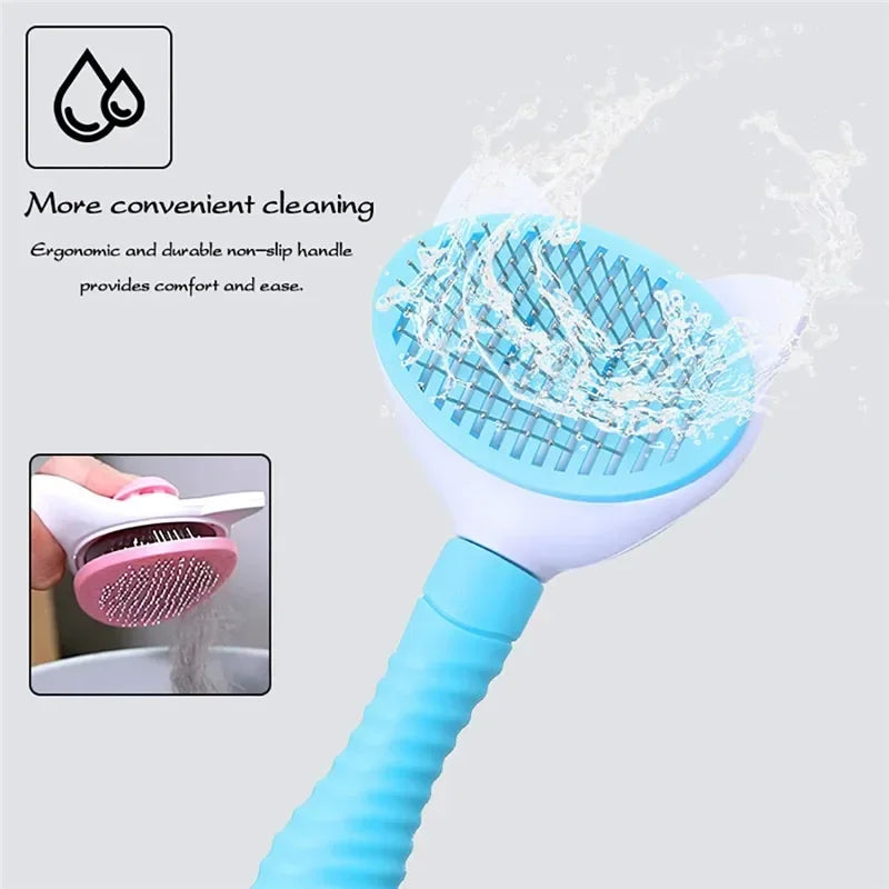 Self-Cleaning Pet Grooming Brush – For Cats & Dogs