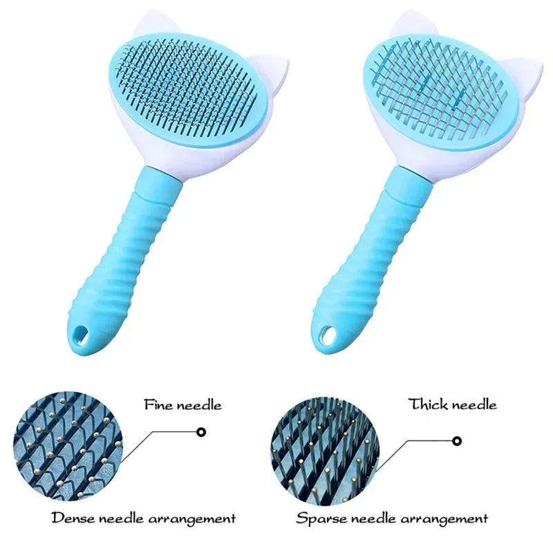 Self-Cleaning Pet Grooming Brush – For Cats & Dogs