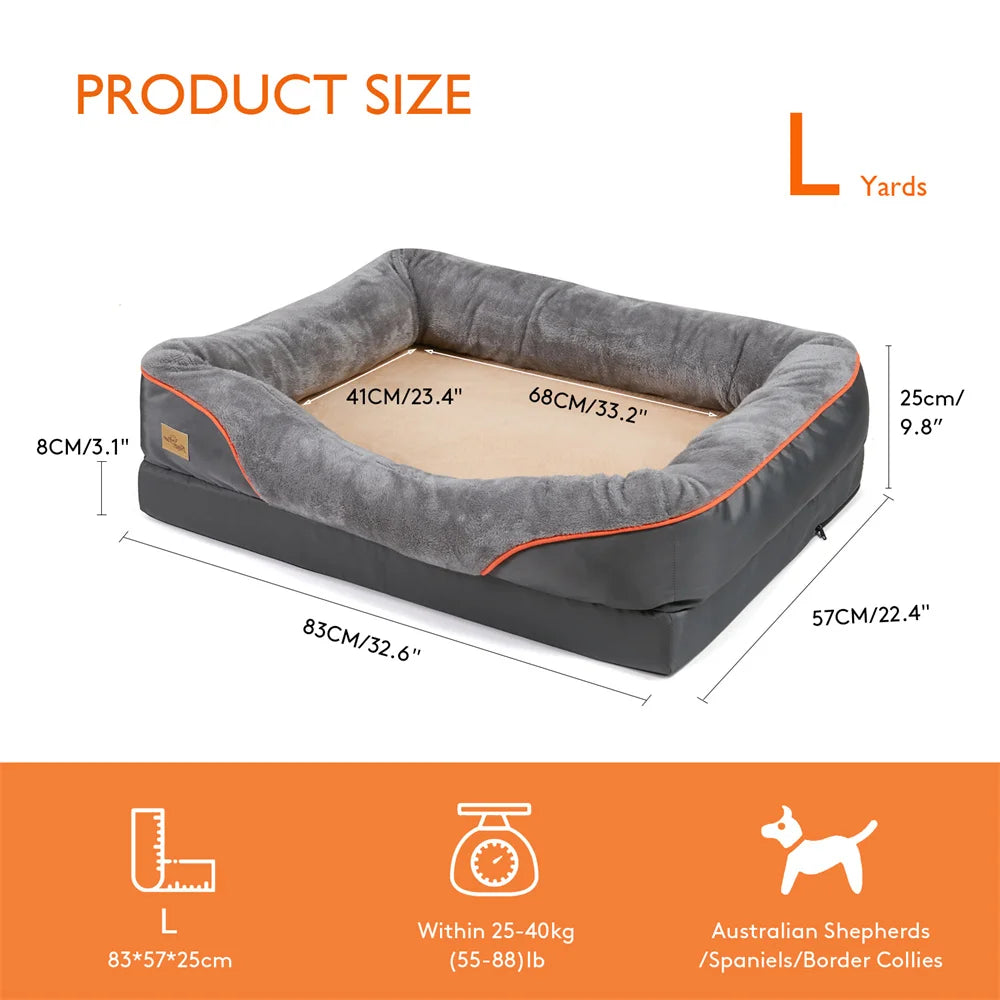 Orthopedic Memory Foam Dog Bed – Extra Thick and Comfy
