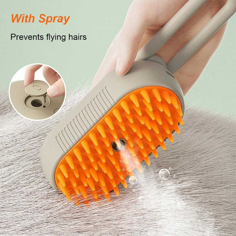 USB Rechargeable Cat and Dog Grooming Comb with Electric Spray