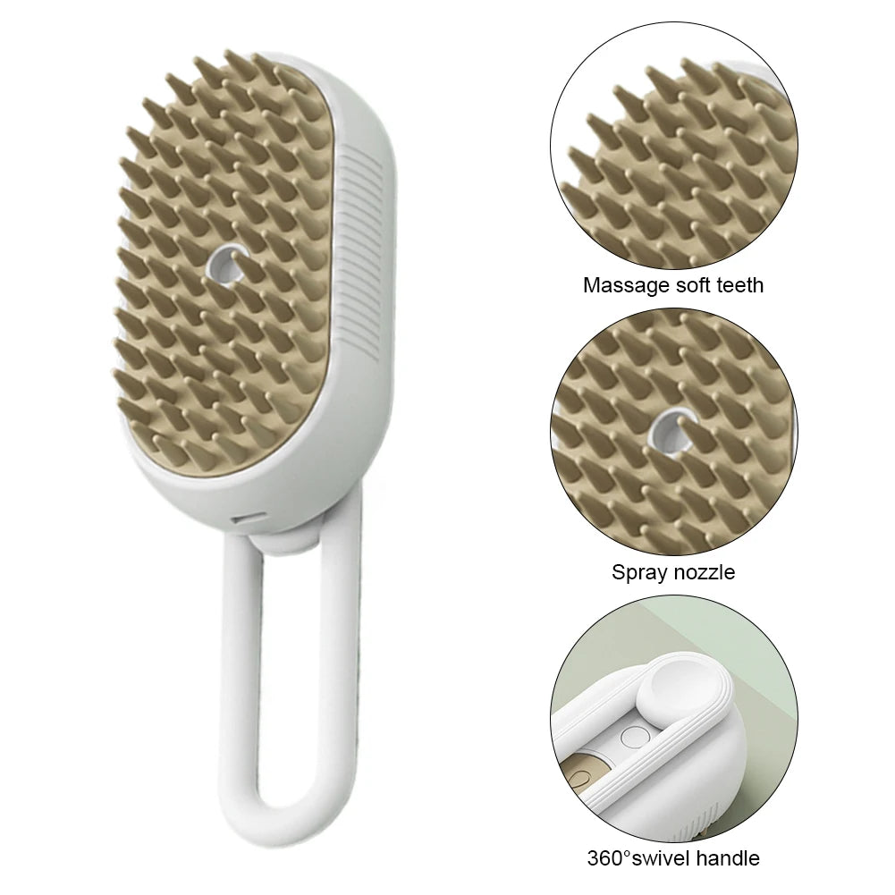 USB Rechargeable Cat and Dog Grooming Comb with Electric Spray