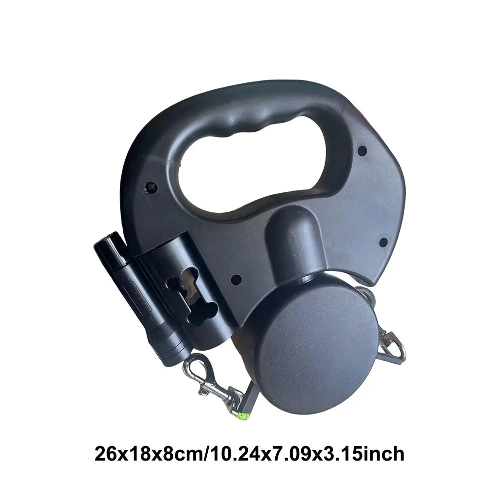 LED Light Retractable Dog Leash for 2 Dogs