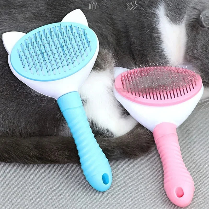 Self-Cleaning Pet Grooming Brush – For Cats & Dogs