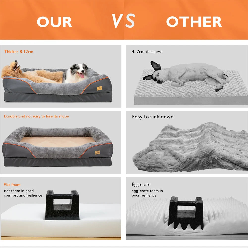 Orthopedic Memory Foam Dog Bed – Extra Thick and Comfy