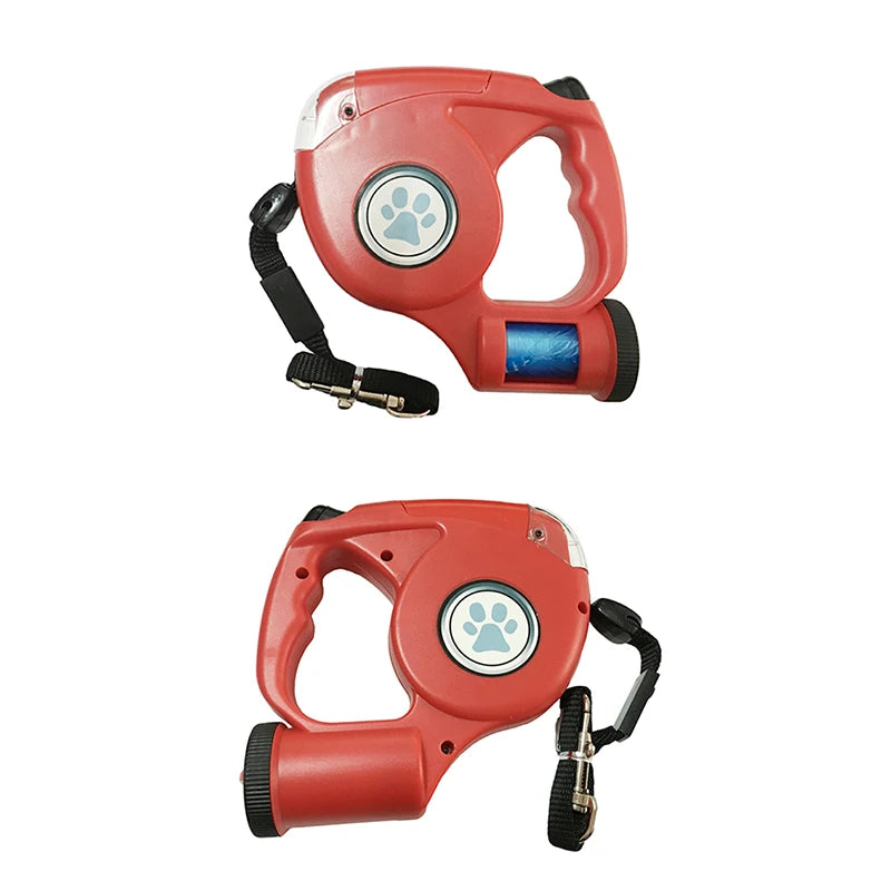 LED Dog Leash With Garbage Bag Automatic 4.5M