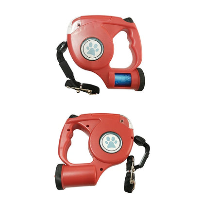 LED Dog Leash With Garbage Bag Automatic 4.5M